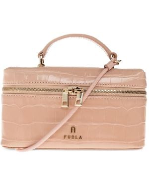 Furla Sac Cabas Camelia En Cuir À Effet Peau De Crocodile - Pink