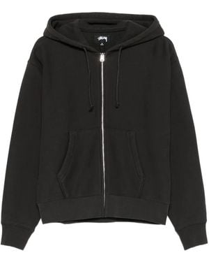 Stussy Drawstring Hood Zip Pockets - Black