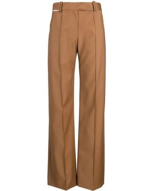 Aleksandre Akhalkatsishvili Virgin Wool Straight-Leg Trousers - Brown