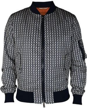Valentino Garavani Logo-Print Bomber Jacket - Blue