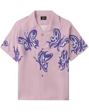 Needles X Kae Tanaka One-Up Butterfly-Print Shirt - Pink