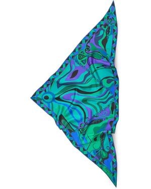 Emilio Pucci Gemusterter Seidenschal - Blau
