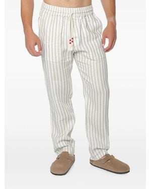 MC2 Saint Barth Calais Striped Linen Trousers - White