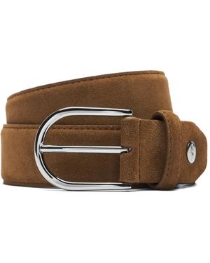 Brioni Suede Pin-Buckle Belt - Brown