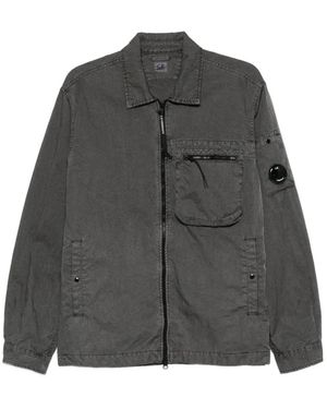 C.P. Company Panama-R Zipped Lens Overshirt - Grey