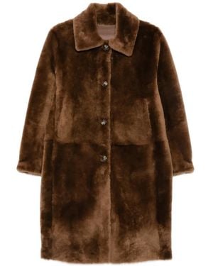 FURLING BY GIANI Emma Shearling Coat - Brown