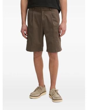 Aeronautica Militare Pleated Cargo Shorts - Natural