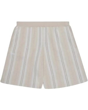 PATTA Bermudas De Punto Calado A Rayas - Blanco
