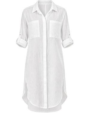 Seafolly Crinkle-Twill Beach Shirt - White