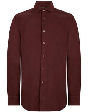 Moorer Corduroy Long-Sleeve Shirt - Purple