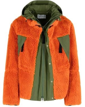 Sacai Veste Texturée À Capuche - Orange