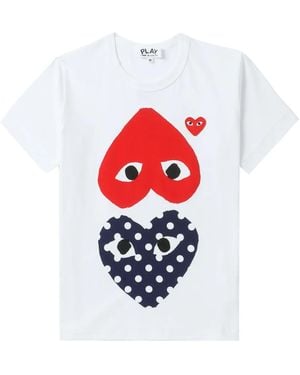 COMME DES GARÇONS PLAY Logo-Print Cotton T-Shirt - Multicolour
