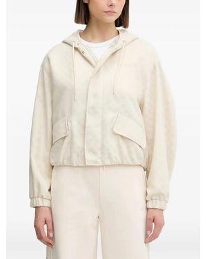 Guess Logo-Embroidered Jacket - Natural