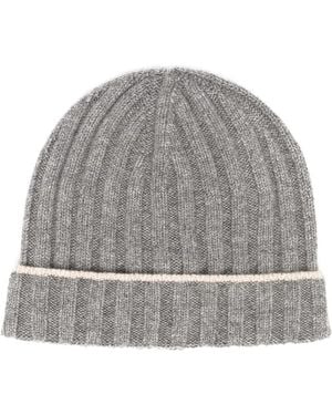 Brunello Cucinelli Cashmere Two-tone Beanie - Grey