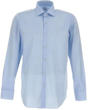 Bagutta Button-Fastening Long-Sleeve Shirts - Blue