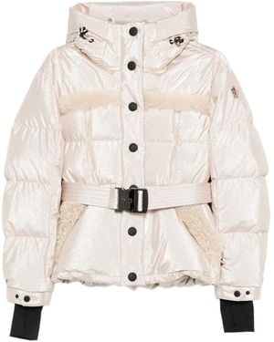Moncler Moncler Mondim Metallic Shearling-Trimmed Hooded Insulated Ski Jacket - Natural