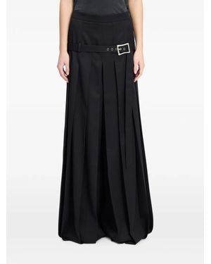 Ann Demeulemeester Belted Pleated Trousers - Black