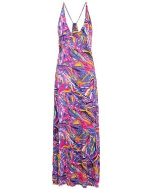 Amir Slama Printed Halter-Neck Dress - Purple