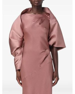 Alberta Ferretti Draped Satin-Finish Jacket - Red