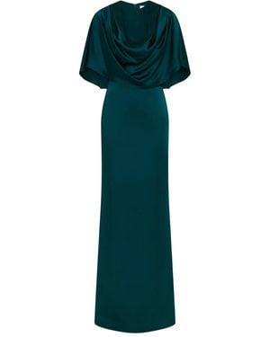 Rebecca Vallance Ellerie Cape-Detail Maxi Dress - Green