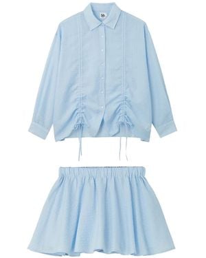 B+ AB Shirt And Mini Skirt Set - Blue
