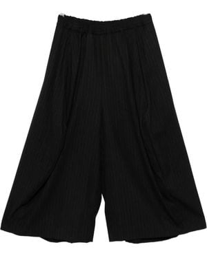 Comme des Garçons Pinestripe Wide-Leg Pants - Black