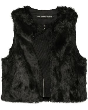ANDERSSON BELL Gilet Zippé À Design Sans Col - Noir
