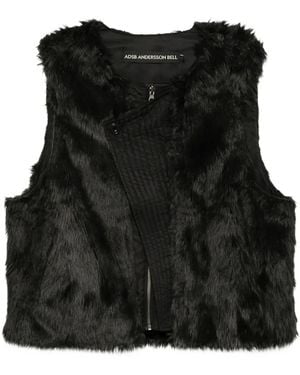ANDERSSON BELL Zip-Up Collarless Vest - Black