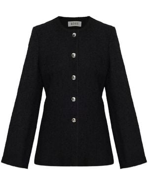 Rohe Button-Fastening Bouclé Jacket - Black