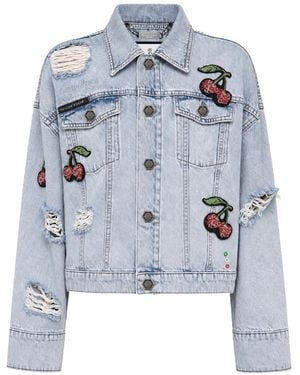 Philipp Plein Denim Regular Jacket Cherrylicious - Blue