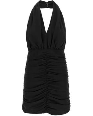 ROTATE BIRGER CHRISTENSEN Ruched Sequin-Embellished Ruffled Mini Dress - Black