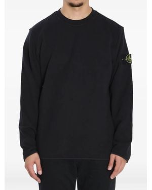 Stone Island Printed Crewneck Sweatshirt - Black