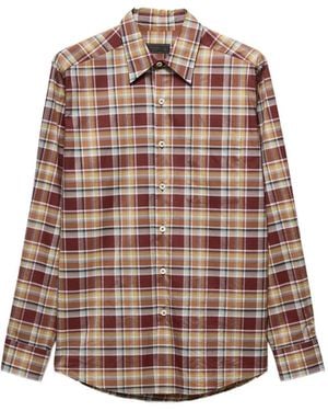 Prada Checked Cotton Shirt - Brown