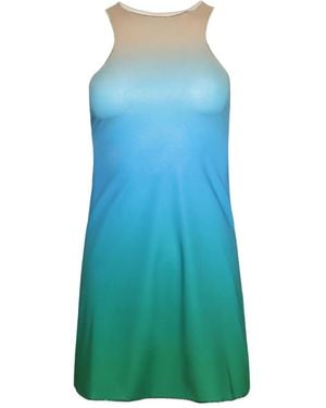 Oséree Dégradé Halterneck Dress - Blue
