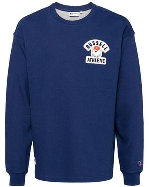 Chocoolate Logo Patch Crew Neck Sweatshirt - Blue