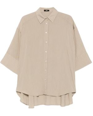 ELEH Pinstripe-Pattern Oversized Shirt - Natural