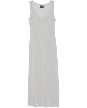 Tom Ford Sequin-Embellished Ribbed Dress - White