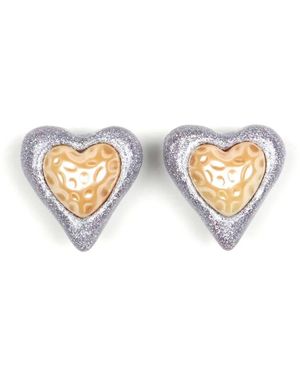 Julietta ハートシェイプ ピアス - ホワイト