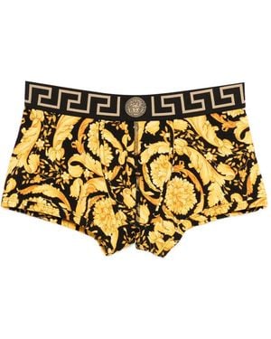 Versace Floral-Print Waistband Boxers - Metallic