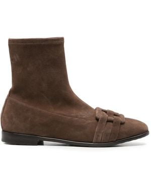Truman ́s Interwoven-Detail Suede Ankle Boots - Brown