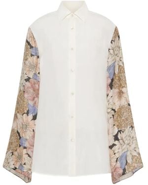 Maison Margiela Silk Floral Shirt - White