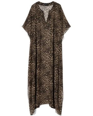 Nili Lotan Leopard-Print Maxi Dress - Brown