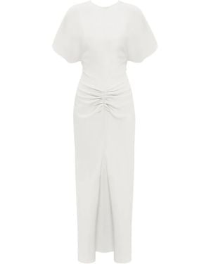 Victoria Beckham Abito Svasato Con Arricciatura - Bianco