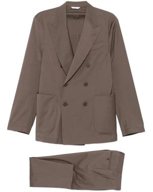 Manuel Ritz Double-Breasted Suit - Brown