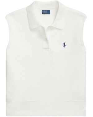 Polo Ralph Lauren Logo-Embroidered Sleeveless Polo Shirt - White