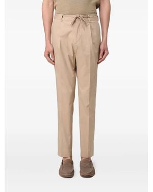 Manuel Ritz Two-Button Pleated Trousers Suit - Natural