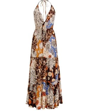 Agua Bendita Gabrielle Maxikleid Mit Neckholder - Mettallic