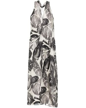 Alysi Maxi-Jurk Met V-Hals - Wit