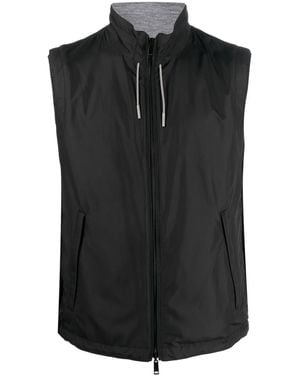 ZEGNA リバーシブル カシミアジレ - ブラック