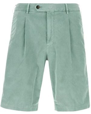 PT Torino Pleated Corduroy Shorts - Green